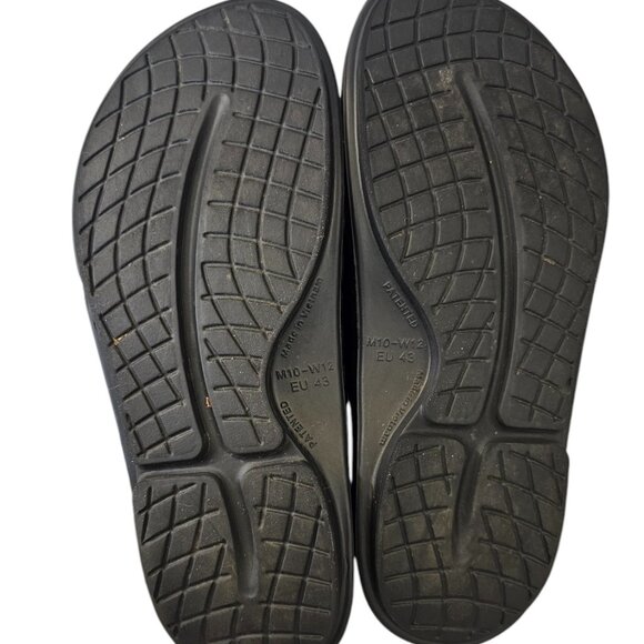 OOFOS Mens OOahh Sports Flex Slip On Slide Sandals, Comfort, Black, Size 10 - Picture 9 of 10